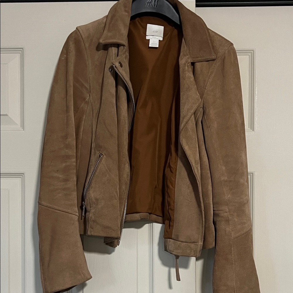 H&M Tan Suede Leather Jacket